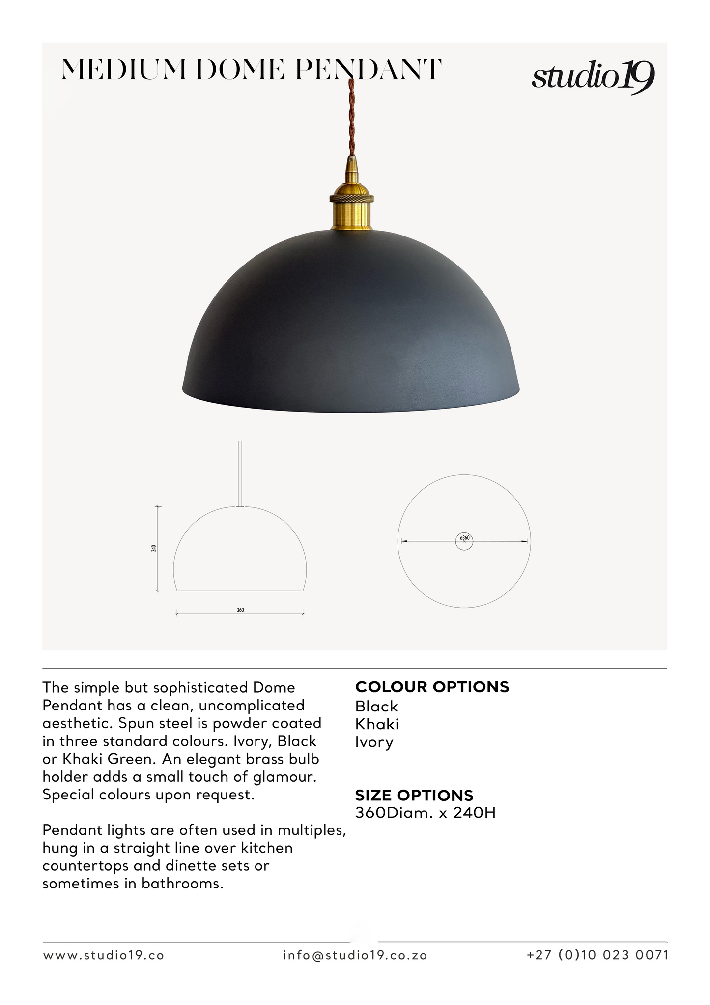 
                  
                    MEDIUM DOME PENDANT
                  
                