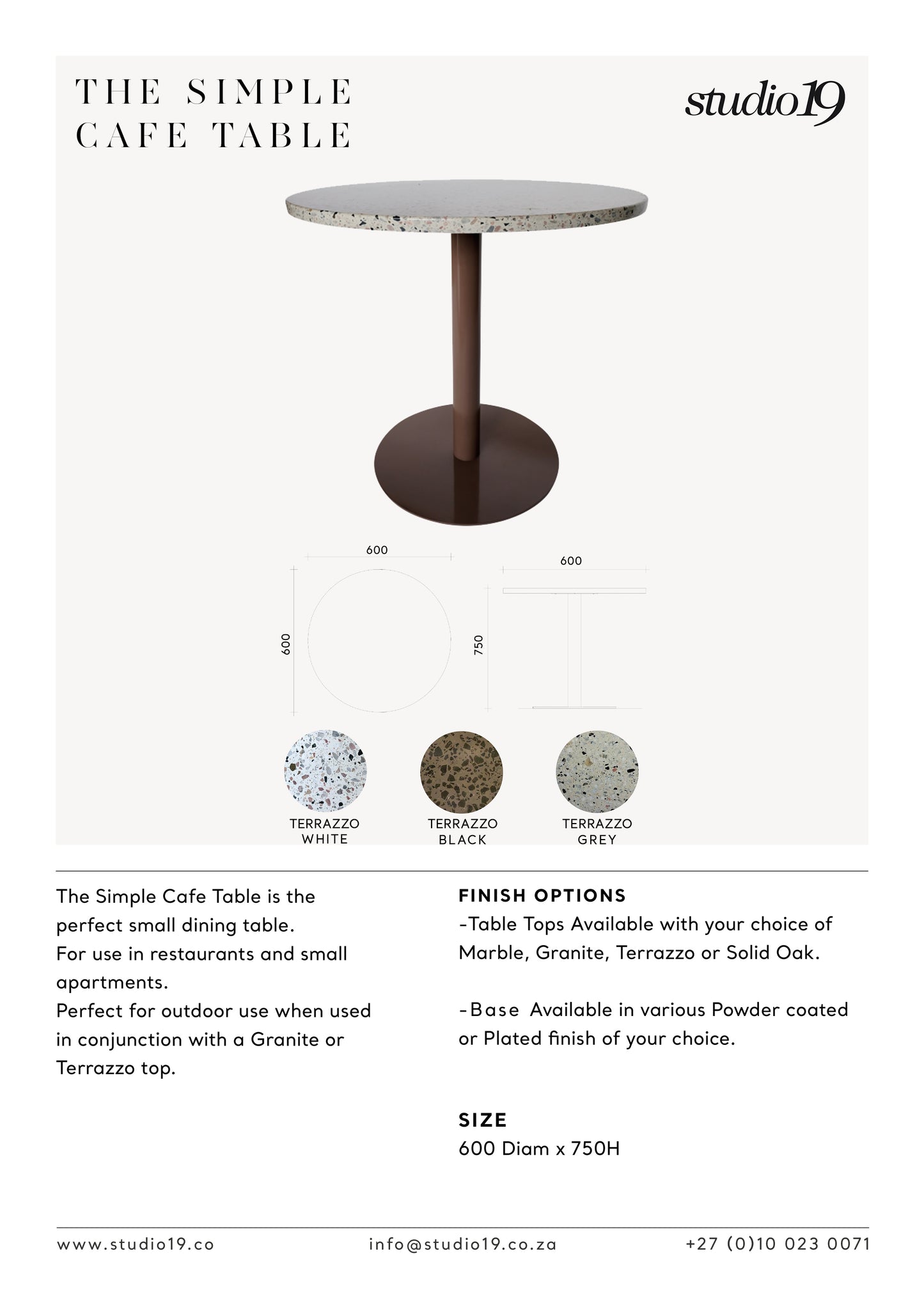 THE SIMPLE CAFE TABLE – Studio 19